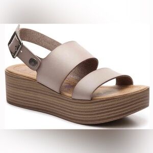 BLOWFISH MALIBU LOLA WEDGE SANDAL SIze  7 NWT MUSHROOM color